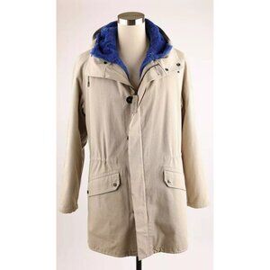 $2,150 Yves Salomon Fur Lined Coat SZ 46/36 Beige MINT